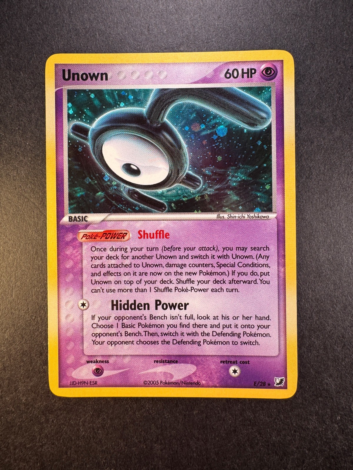 2005 POKEMON UNOWN EX UNSEEN FORCES E/28 HOLO