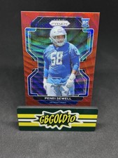 2021 Panini Prizm Penei Sewell Red Wave /149 Rookie Detroit Lions 429