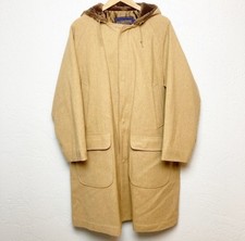 VINTAGE Pendleton Coat Mens Large Wool Trench 3 Button Fur Trim - MUST SEE