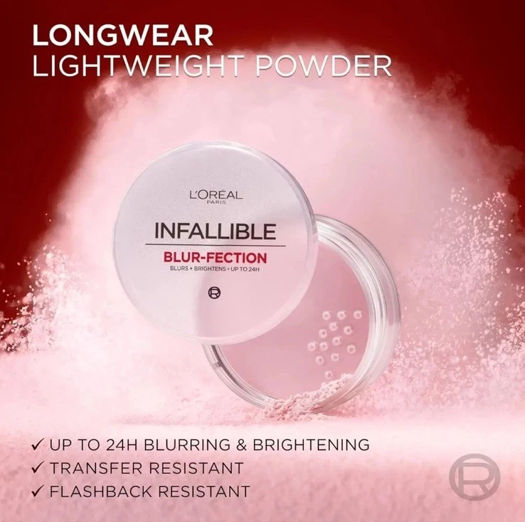 (10)Pcs-L'Oreal Paris Infallible Blur-Fection Longwear Setting Powder 05Med Pink - Image 2 of 3