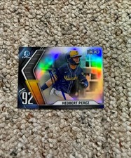 Signed 2022 Bowman Chrome Bowman Scouts Top 100 Hedbert Perez #BTP-92 Auto