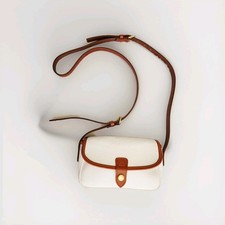 VTG Dooney  Bourke All Weather White Pebbled Leather Satchel Crossbody Bag USA