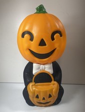 Blow Mold Pumpkin Jack O' Lantern Hyde Eek Halloween Light Up 14
