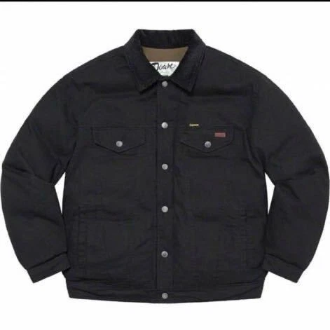 Veste Downtrucker en toile semi étiquetée Supreme Schott Shot Collaboration noir bl