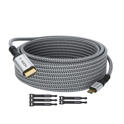 USB C to HDMI Cable 12 Ft, 4K@60Hz HDR, Gold-Plated Braided High-Speed USB 3.1 T