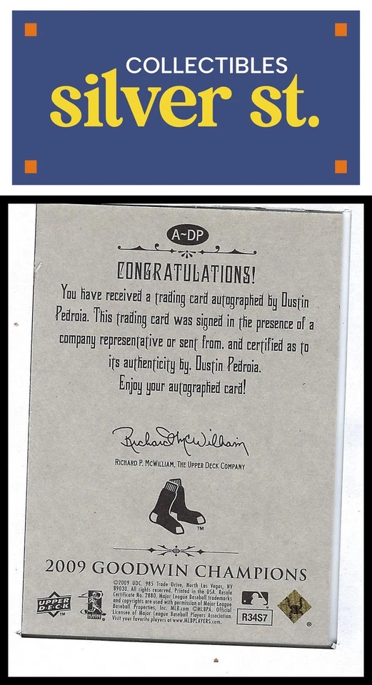Autógrafos Goodwin Champions 2009 Upper Deck #A-DP Dustin Pedroia Foto 2 de 2