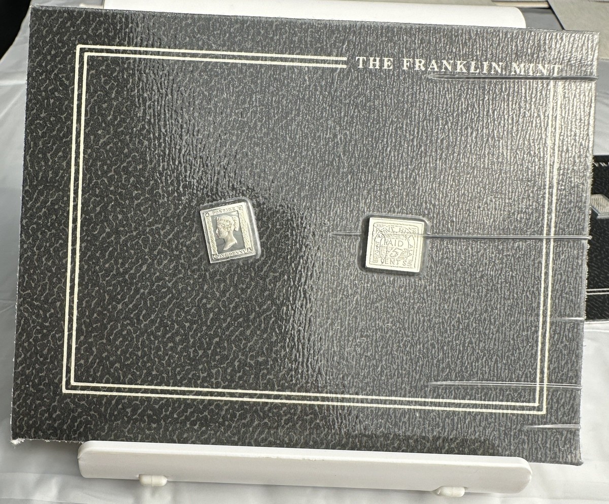 FRANKLIN MINT 100 GREATESTS STAMPS OF THE WORLD MINIATURE SILVER