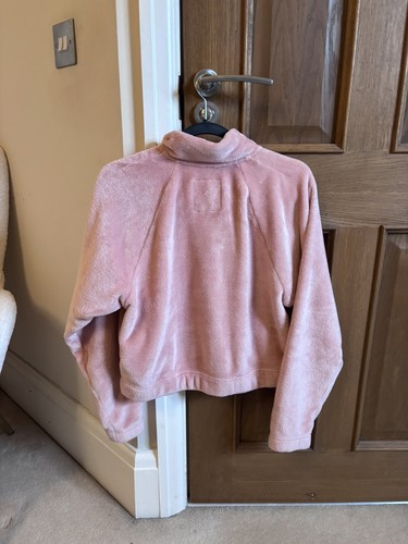 Hollister flauschiger rosa 1/4 Zip Pullover Damen weich kuschelig flauschig Kunstfell XS  - Bild 3 von 7