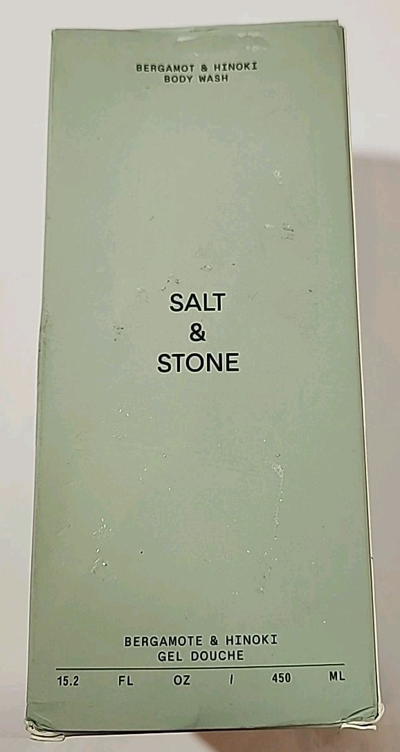 NEW Salt & Stone Body Wash Gel with Antioxidants Bergamot & Hinoki 15.2 fl oz