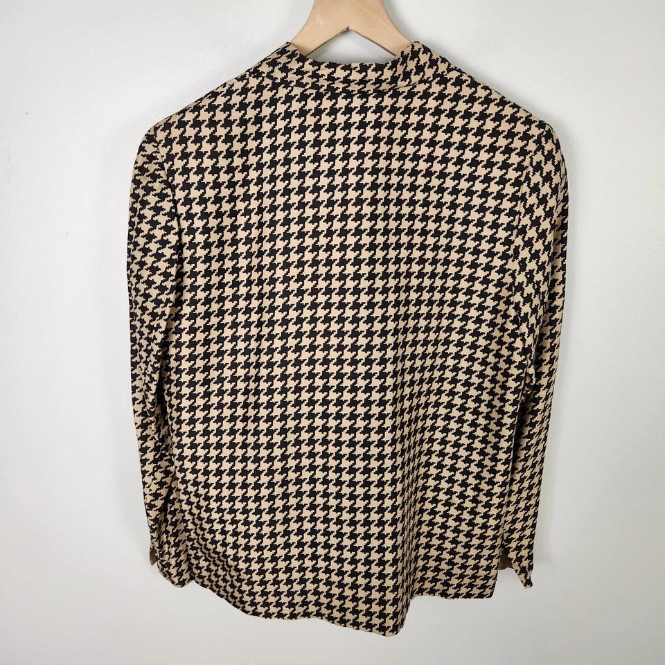 Chaqueta chamarra vintage Silkland negra y tostada de seda pura pata de gallo usada en excelente estado (10) #0423 Foto 4 de 4