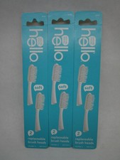 Hello Brand Replaceable Brush Heads Soft 2 Pack Lot of 3 Packs 9 Heads Total 