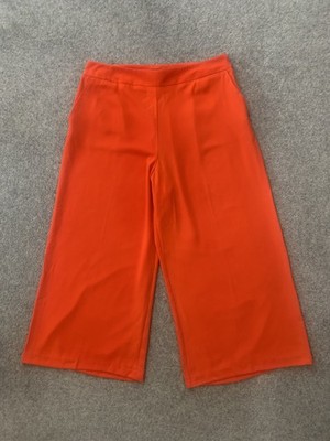 Primark Cropped Wide Leg Hose High Rise Rot UK 14