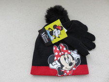 NWT Girls Disney Minnie Mouse Winter Beanie and Gloves Set NEW Snow Age 4 Gift