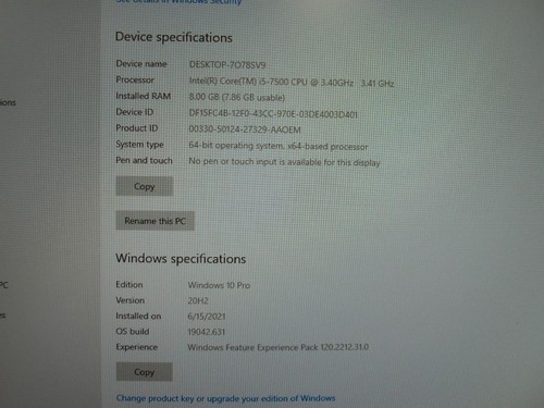 Dell OptiPlex 7450 AiO 23.8'' Core i5-7500 3.40GHz 8GB 500GB HDD W10 (O425) - Afbeelding 3 van 11