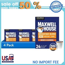  4 pack Maxwell House Breakfast Blend Mild Roast K-Cup Coffee Pods, 24ct Box