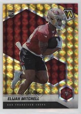 2021 Panini Mosaic Rookies Reactive Yellow Prizm Elijah Mitchell Eli #376 05cr