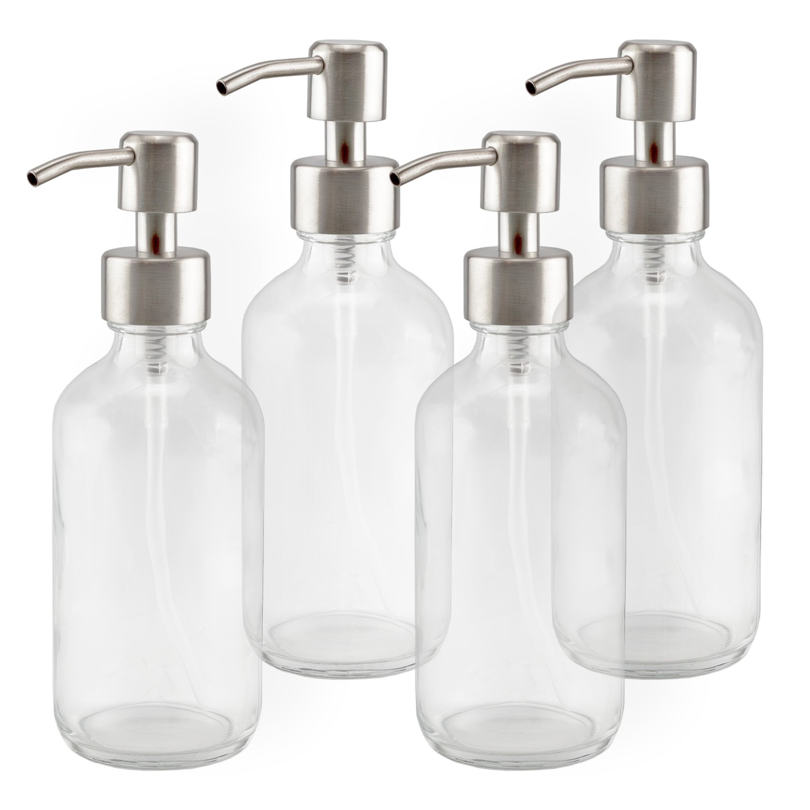 W/ Stainless Steel Pumps 4pk; Soap/lotion Dispensers