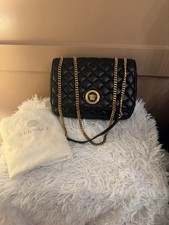 Versace Black Nappa Leather Medusa Shoulder Bag