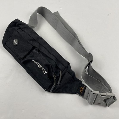 Waterfly Waist Pack Fanny Belt Bag Hiking Travel Pouch Black Lightweight Slim