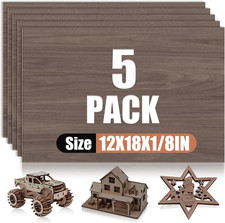 5 Pack Walnut Plywood Sheets 12X18X1/8 Inch, 3Mm Plywood for Laser Cutting  Eng