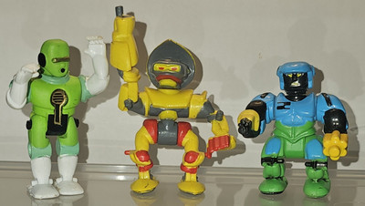 Z-Bots Series 2 Micro Machine 1993 Action Figure Set~Xactor, Catron, Stixxer