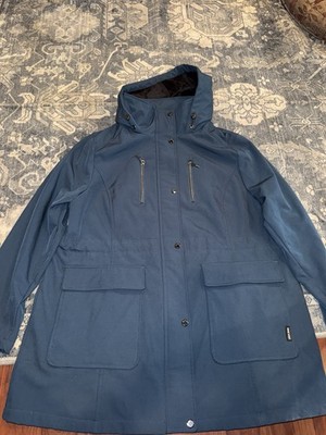 Nine West Women s Hooded Softshell Coat  XXL   Blue   Faux Fur Lined Waterproof