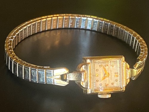 Orologio da polso vintage Early Hamilton donna carica oro 14 carati GF non testato - Foto 4 di 24