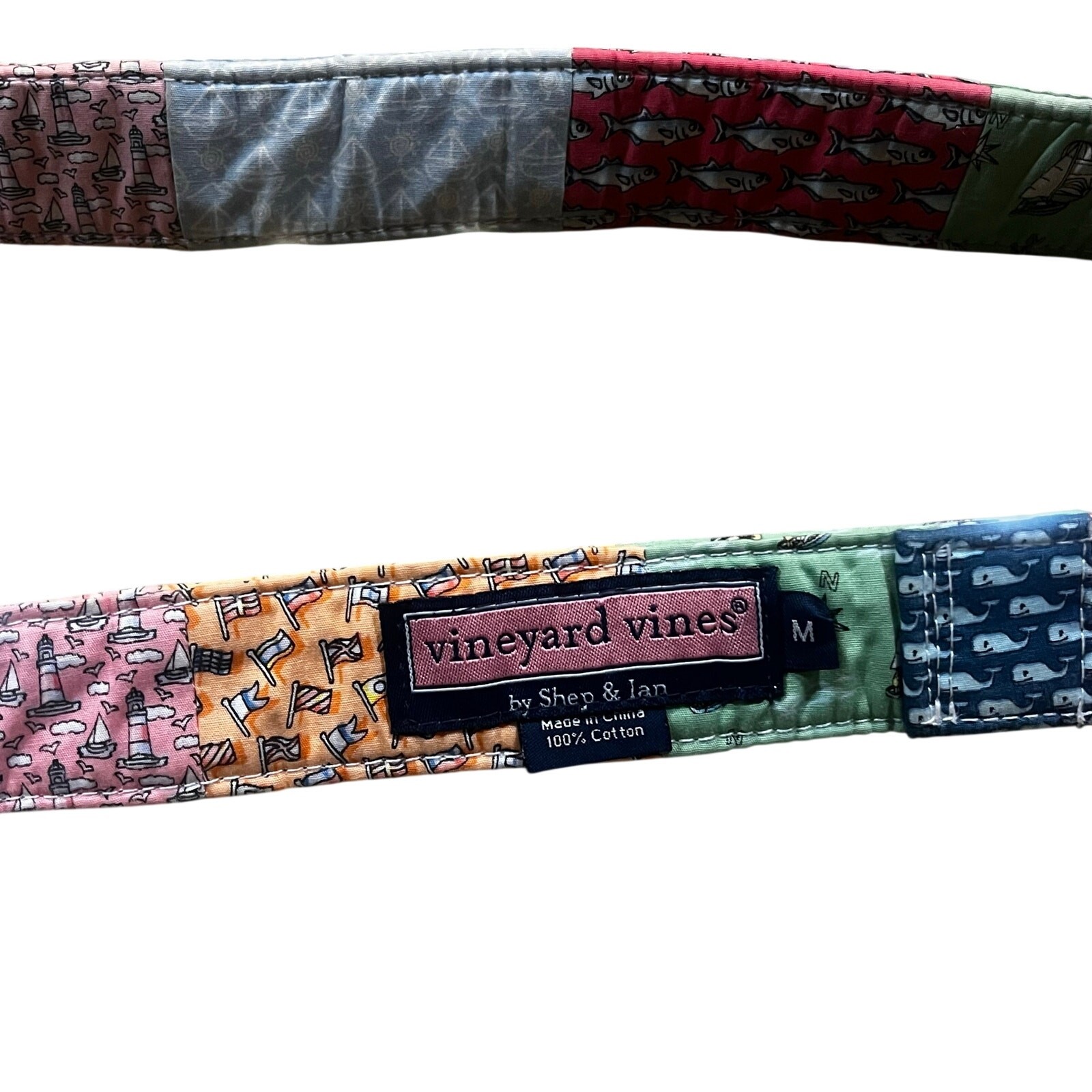 Vineyard Vines Patchwork Nautical Belt Lighthouse… - image 1