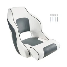 Boat Seat High Backrest Flip Up Seat Bolster Bucket Captain Seat Fishing Pontoon