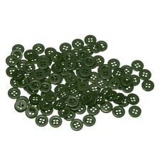 100pcs, Resin Sewing Buttons 15/32" Round Flat 4-Hole Craft Buttons Dark Green