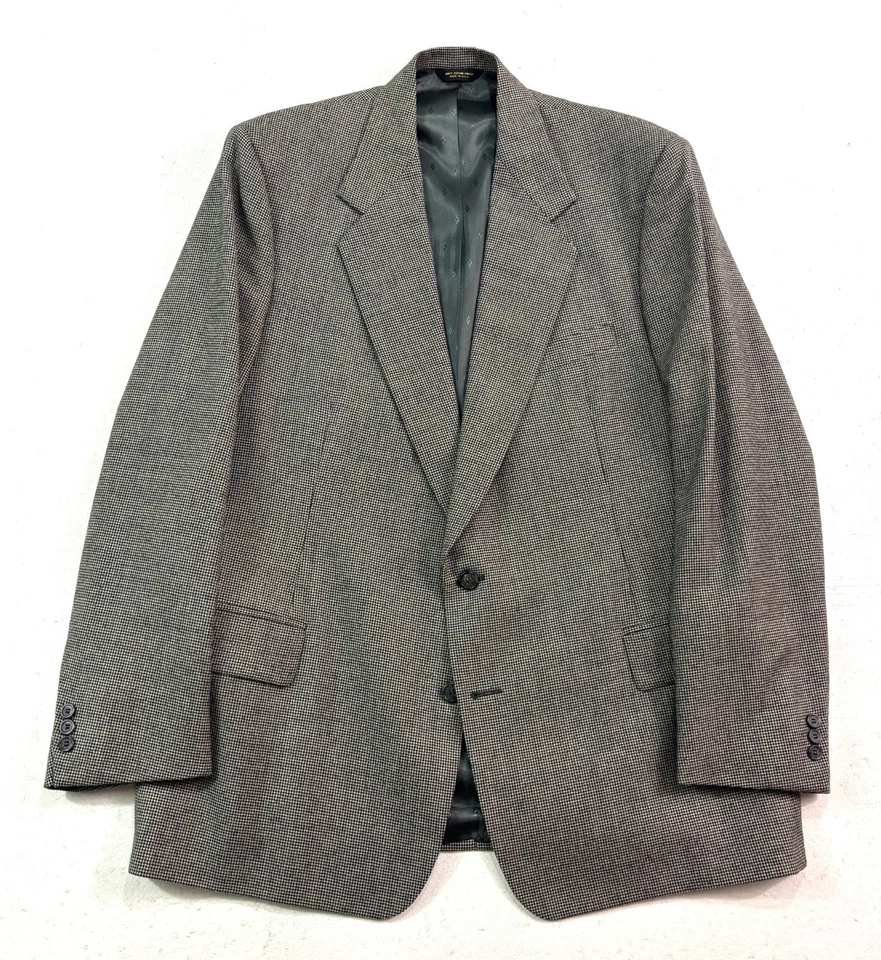 De Colección A Medida 44R 38x28 2 piezas Pantalón Traje Lona Franela Lana Micro Pata de Gallo EE. UU. Foto 2 de 4