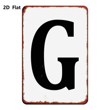 Retro Metal Sign Letter G 20.32 30.48 cm Wall Decor
