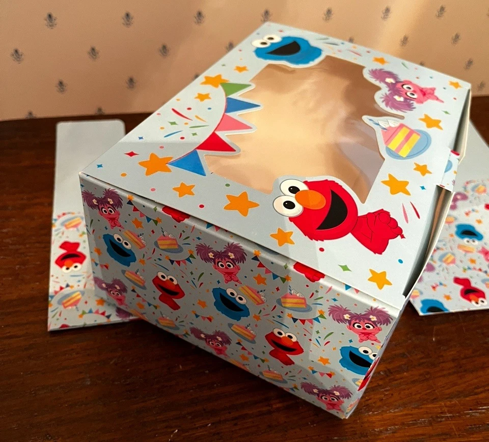 SESAME STREET -18 Piezas Fiesta (o Año Rd) Ventana Caja Golosinas Set (3 Juegos de 6) Pañuelos Foto 2 de 4