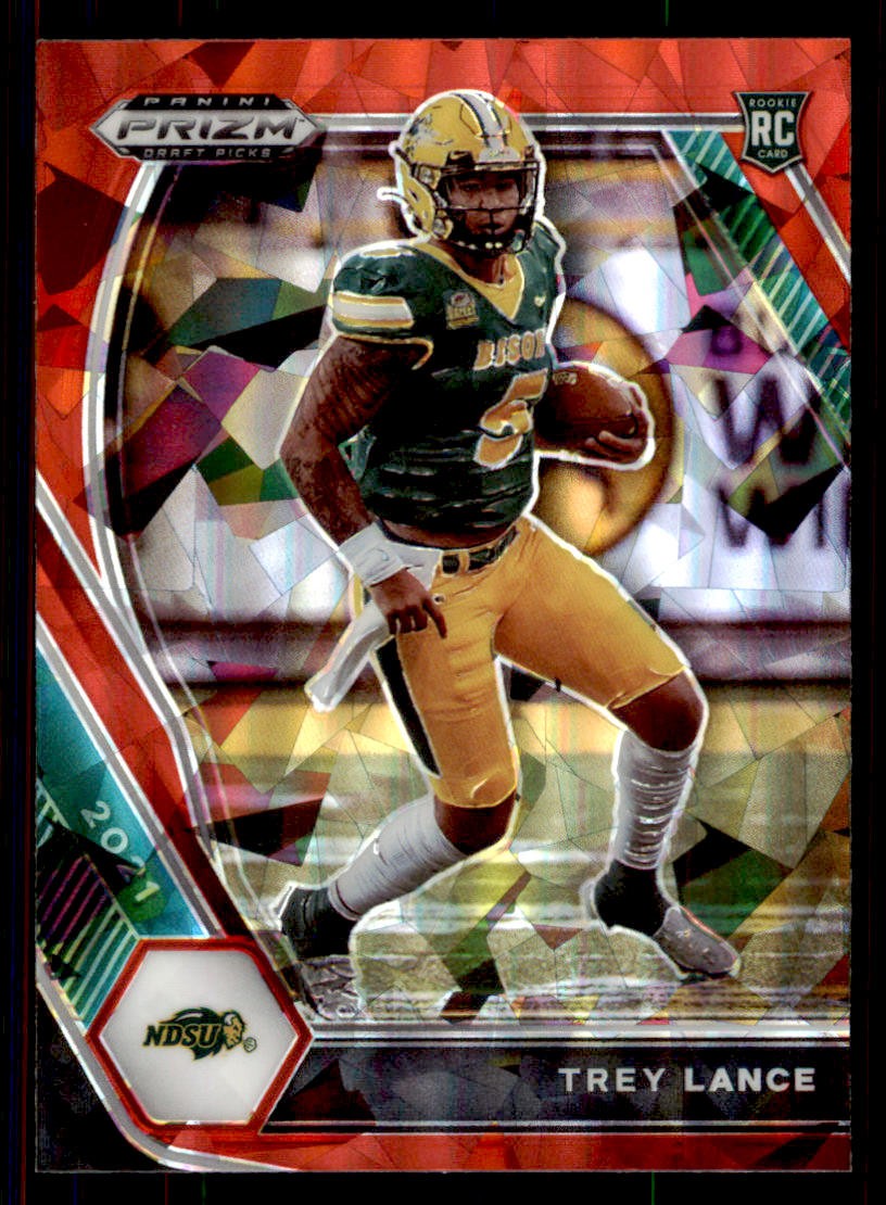 2021 Panini Prizm Draft Picks Collegiate #120 Trey Lance Red Ice Bison