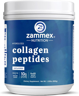 Zammex Premium Collagen Peptides Powder Unflavored,Hydrolyzed Proteins Types I &