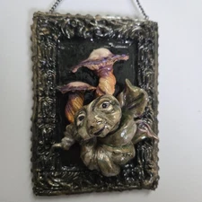 OOAK Handmade Oddity Art Sculpt Enchanted Forest Creature & Mushrooms Ornament