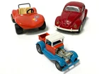 Lot of 3 Vintage Tonka Cars Dune Buggie Ford Model T & VW Beetle Bug