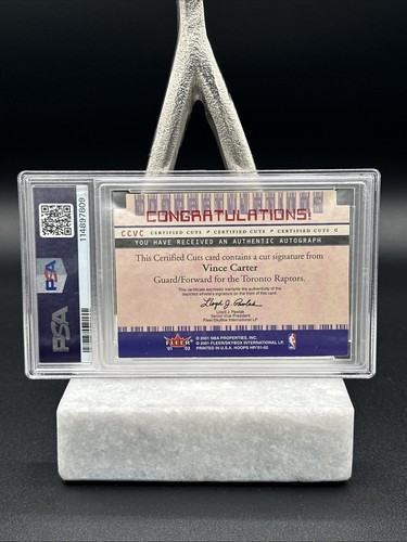 2001 Hoops Hot Prospects Vince Carter Certified Cuts Autograph #CCVC Raptors NBA - Picture 2 of 2