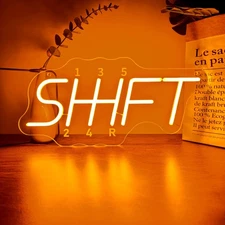 SHIFT Neon Sign Manual Transmission Car Guy Decor USB Powered Dimmable Light ...