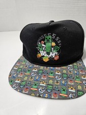 Minecraft Youth Creeper Snapback Hat Green/Black Adjustable