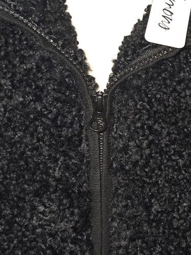 For Love And Lemons schwarzer kurz geschnittener Sherpa-Pullover mit 1/3-Reißverschluss Größe M neu mit Etikett - Bild 4 von 7