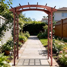 85'' Outdoor Garden Arch Arbor Trellis Wooden Wedding Gateway Lawn Yard Decor