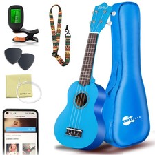 Everjoys Soprano Ukulele Beginner Pack-21 Inch w/Free Online Lesson Gig Bag How