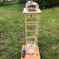 Wooden Elevator Model Educational Building Toy Easy Assembly