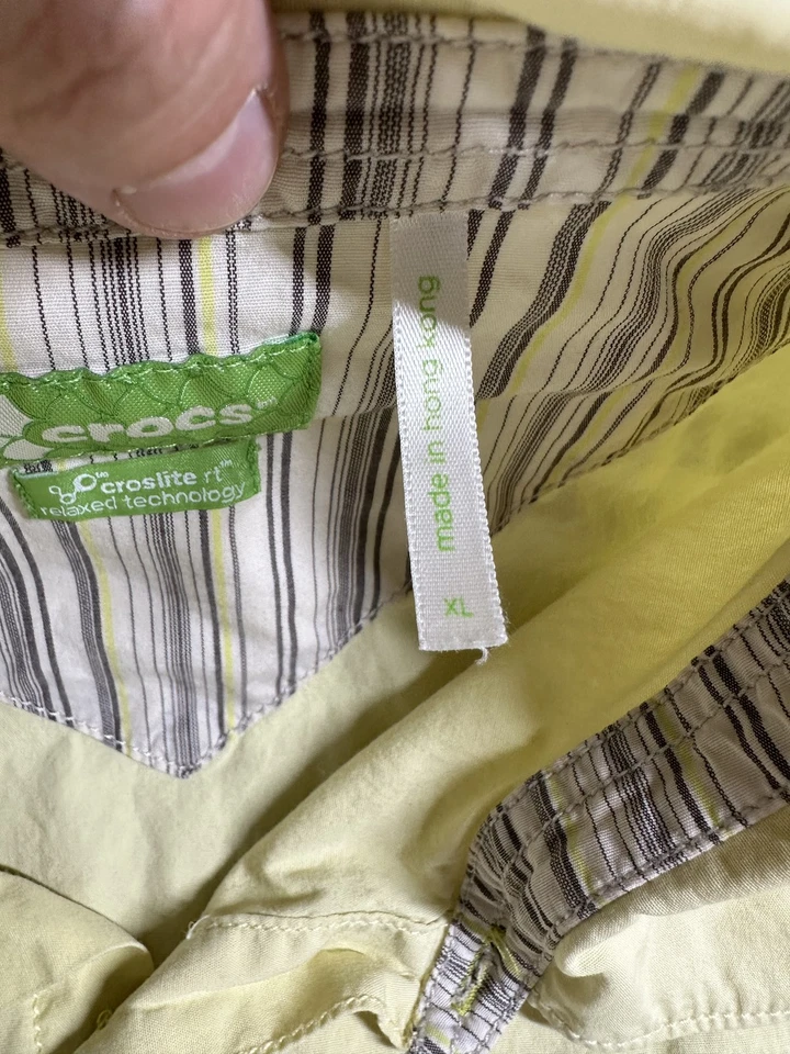 Crocs Shirt Mens XL Yellow Croslite Relaxed Technology Plaid Lined Long Sleeve - Image 4 of 4