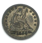 1854 Arrows Seated Liberty Silver Quarter