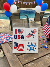 24-Pack Patriotic Temporary Tattoos - 4 Assorted USA Flag  Star Designs