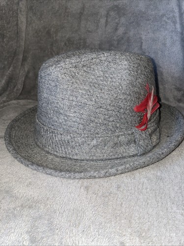 VTG Resistol Tweed Men's Dress Hat Fedora 7 1/8 Feather Hatband Men's Hat