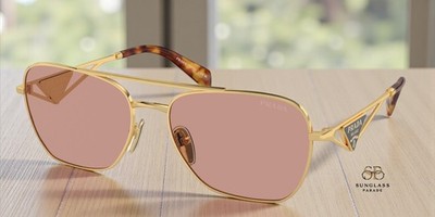 PRADA PR A50S 5AK08M Gold Dark Violet 59 mm Women display picture 1