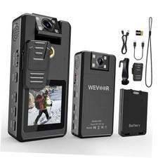 1296P HD Mini Pocket Body Camera  A53  4600mAh 20 Hours Dual Battery 64GB